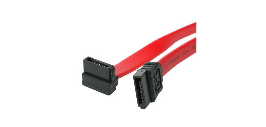 StarTech.com Cable SATA 0,45m Acodado en Ángulo Recto - Rojo - 18in Pulgadas Cable Serial ATA