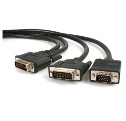 Cable de 1,8m Multiplicador de Vídeo DVI-I Macho a DVI-D Macho y HD15 VGA Macho para Monitor - Splitter