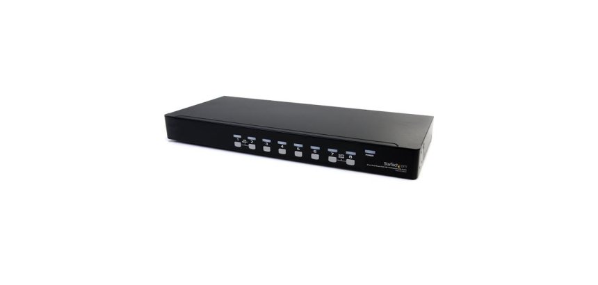 StarTech.com Conmutador Switch KVM 8 Puertos de Vídeo VGA HD15 USB 2.0 USB A y Audio - 1U Rack Estante