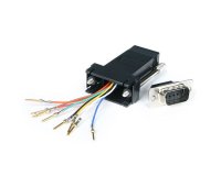 Adaptador Conversor Modular Serie de DB9 a RJ45 - Macho a Hembra