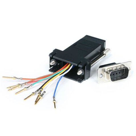 Adaptador Conversor Modular Serie de DB9 a RJ45 - Macho a Hembra