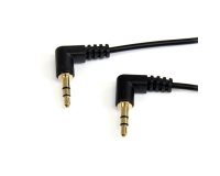 Cable de Audio Estéreo 3,5mm Delgado de Ángulo Recto de 1 pie - M/M