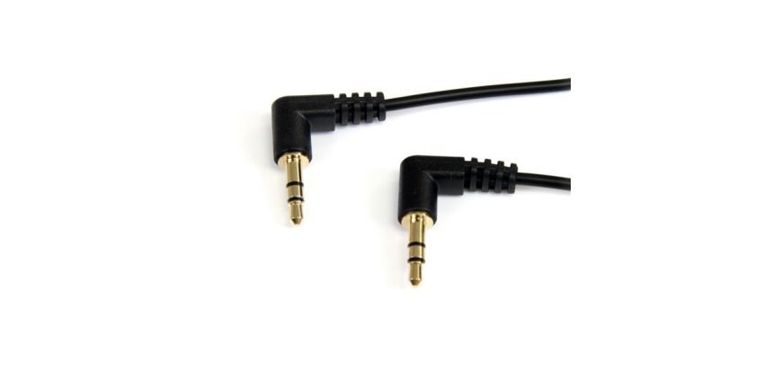 StarTech.com Câble audio stéréo Mini-Jack 3,5mm slim coudé à angle droit de 1,8 m - M/M