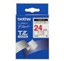 Brother Gloss Laminated Labelling Tape - 24mm, Red/White label-making tape TZ