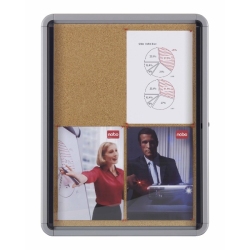 Vitrine d'affichage en liège Premium Plus, fermeture à clé, capacité 4 feuilles, A4