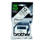 Brother Labelling Tape - 12mm, Black/White, Blister label-making tape M