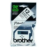 Brother Labelling Tape - 12mm, Black/White, Blister ruban d'étiquette M