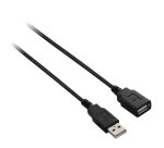 V7 Cable de extensión USB negro con conector USB 2.0 A hembra a USB 2.0 A macho 1.8m 6ft