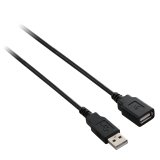 V7 Cable de extensión USB negro con conector USB 2.0 A hembra a USB 2.0 A macho 1.8m 6ft