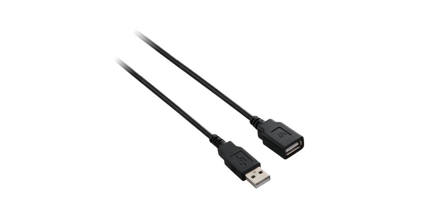 V7 Cable de extensión USB negro con conector USB 2.0 A hembra a USB 2.0 A macho 1.8m 6ft