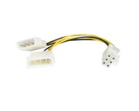 Cable de 15cm Adaptador de Alimentación de LP4 a PCI Express de 6 Pines para Tarjeta Gráfica