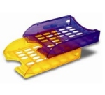 Vaschetta portacorrispondenza forata E040 - 26 x 34,5 x 6,5 cm - blu trasparente - Fellowes