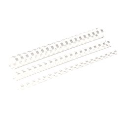Anneau plastique à relier fellowes dos rond capacité 180f 22mm diamètre 300mm longueur coloris blanc boîte 50 unités