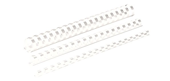 Anneau plastique à relier fellowes dos rond capacité 180f 22mm diamètre 300mm longueur coloris blanc boîte 50 unités