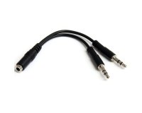 Adaptador Divisor de Auriculares 2x Mini-Jack 3,5mm 3 pines a Mini-Jack 4 pines