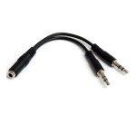 StarTech.com Câble pour séparateur de casque 4 broches de 3,5 mm vers 2 x 3 broches de 3,5 mm - F/M