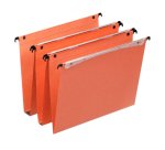 Dossier suspendu esselte dual kraft orange 220g a4 tiroir entraxe 330mm h245mm fond 15mm volet d'agrafage boîte 25unités