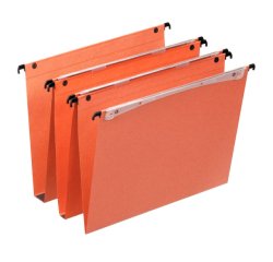 Dossier suspendu esselte dual kraft orange 220g a4 tiroir entraxe 330mm h245mm fond 15mm volet d'agrafage boîte 25unités