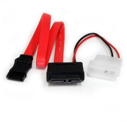 StarTech.com Cable Adaptador SATA de Línea Delgada a SATA con Alimentación LP4 - 12 pulgadas