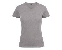 Printer Essentials Heavy V-neck 
T-Shirt Dames Grijs Mêlée - Maat M