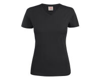 Printer Essentials Heavy V-neck 
T-Shirt Women Black - Size XXXL