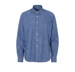 Cottover SHIRT DENIM SLIM FIT MAN - GOTS GECERTIFICEERD Denim Blauw - Maat 40