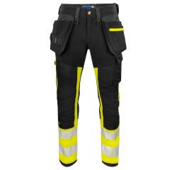 ProJob 6540 SIGNALISATIESTRETCHBROEK MET KNIEZAKKEN EN SPIJKERZAKKEN EN ISO 20471 KLASSE 1