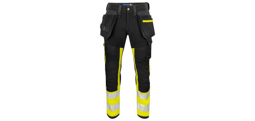 ProJob 6540 SIGNALISATIESTRETCHBROEK MET KNIEZAKKEN EN SPIJKERZAKKEN EN ISO 20471 KLASSE 1