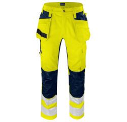 ProJob 6570 SIGNALISATIE STRETCHBROEK MET KNIEZAKKEN EN SPIJKERZAKKEN EN ISO 20471 KLASSE 2