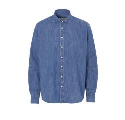 Cottover DENIM SHIRT COMFORT MAN - GOTS GECERTIFICEERD Denim Blauw - Maat 38