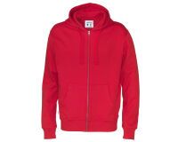 Cottover SWEATSHIRT À CAPUCHE FULL ZIP HOMME - CERTIFIÉ GOTS Rouge - Taille S