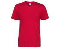 Cottover T-SHIRT MANCHES COURTES COL V HOMME - CERTIFIÉ GOTS Rouge - Taille S