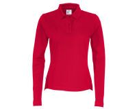 Cottover POLO PIQUE MANCHES LONGUES FEMME - CERTIFIÉ GOTS Rouge - Taille S