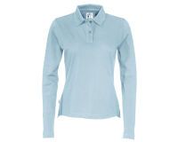 Cottover POLO PIQUE MANCHES LONGUES FEMME - CERTIFIÉ GOTS Bleu Clair - Taille S