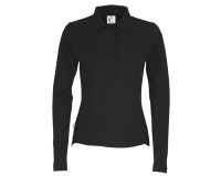 Cottover POLO PIQUE MANCHES LONGUES FEMME - CERTIFIÉ GOTS Noir - Taille M