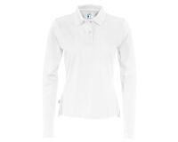 Cottover POLO PIQUE MANCHES LONGUES FEMME - CERTIFIÉ GOTS Blanc - Taille S