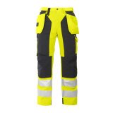 ProJob 6506 SIGNALISATIEBROEK MET KNIEZAKKEN EN SPIJKERZAKKEN EN ISO 20471 KLASSE 2 Geel/Zwart - Maat 48
