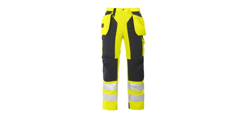 ProJob 6506 SIGNALISATIEBROEK MET KNIEZAKKEN EN SPIJKERZAKKEN EN ISO 20471 KLASSE 2