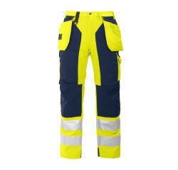ProJob 6506 SIGNALISATIEBROEK MET KNIEZAKKEN EN SPIJKERZAKKEN EN ISO 20471 KLASSE 2
