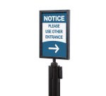 Porte-enseignes De Barrière A4 Noir Pour Barrier Flexi Belt Post