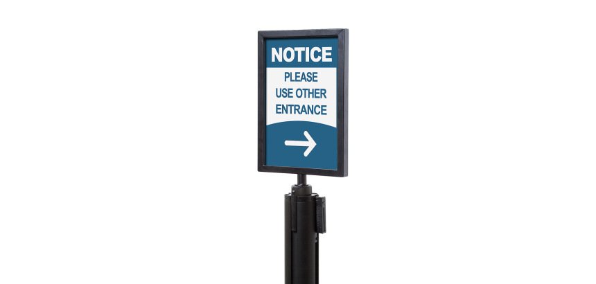 Supporto per cartello con cintura flessibile Black Barrier A4