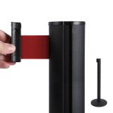 Poteau Flexi Belt Barrière Noire Avec Ceinture Rouge 2,7 m
