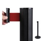 Poste Separador Negro Con Cinta Extensible - Cinta Roja