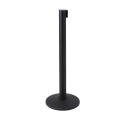 Poste Separador Negro Con Cinta Extensible - Cinta Negra