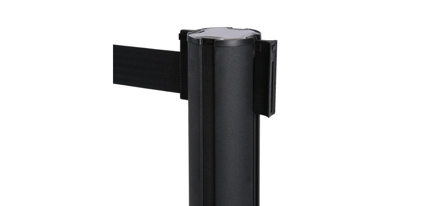 Black Barrier Flexi Belt Post With 2,7 m Black Belt