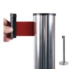 Poteau Flexi Belt Barrière Chrome Avec Ceinture Rouge 2,7 m