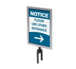 Porte-enseignes De Barrière A4 Chrome Pour Barrier Flexi Belt Post