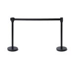 Poteau Flexi Belt Barrière Noire Économie Avec Ceinture Noire 2,5 m