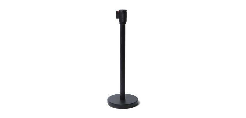 Poteau Flexi Belt Barrière Noire Économie avec Ceinture Noire 2,5 m
