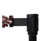 Poteau Flexi Belt Barrière Noire Économie Avec Ceinture Noire 2,5 m